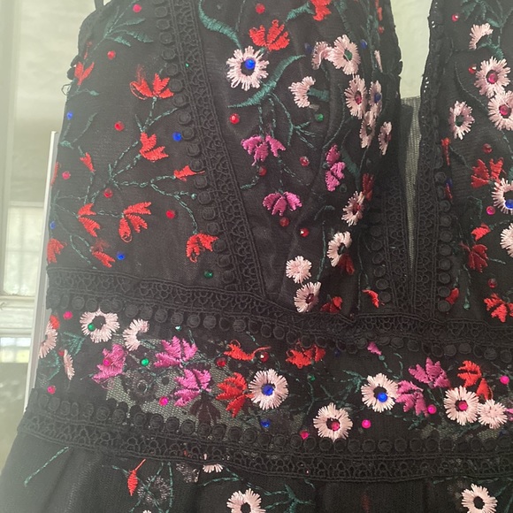 Dave and Johnny Black Embroidered Homecoming Dress - Picture 7 of 8